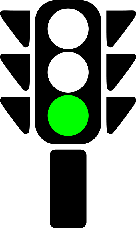 Traffic semaphore green light Free Vector