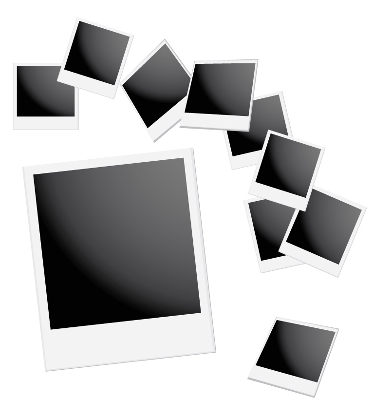 Polaroid photographs of vector-style material Free Vector