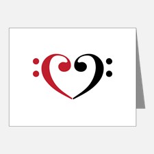 Treble Bass Clef Heart Thank You Cards | Treble Bass Clef Heart ...