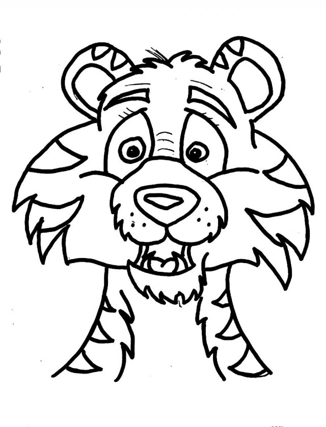 Tiger Face Coloring Page Page 1