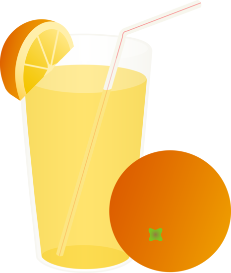 Glass of orange juice clipart