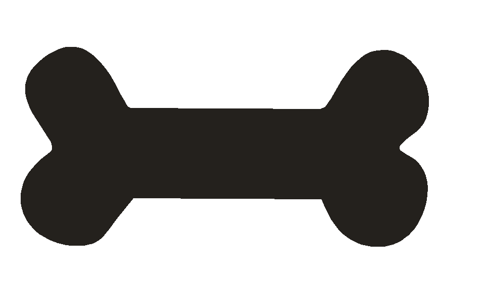 Dog bone clipart black and white