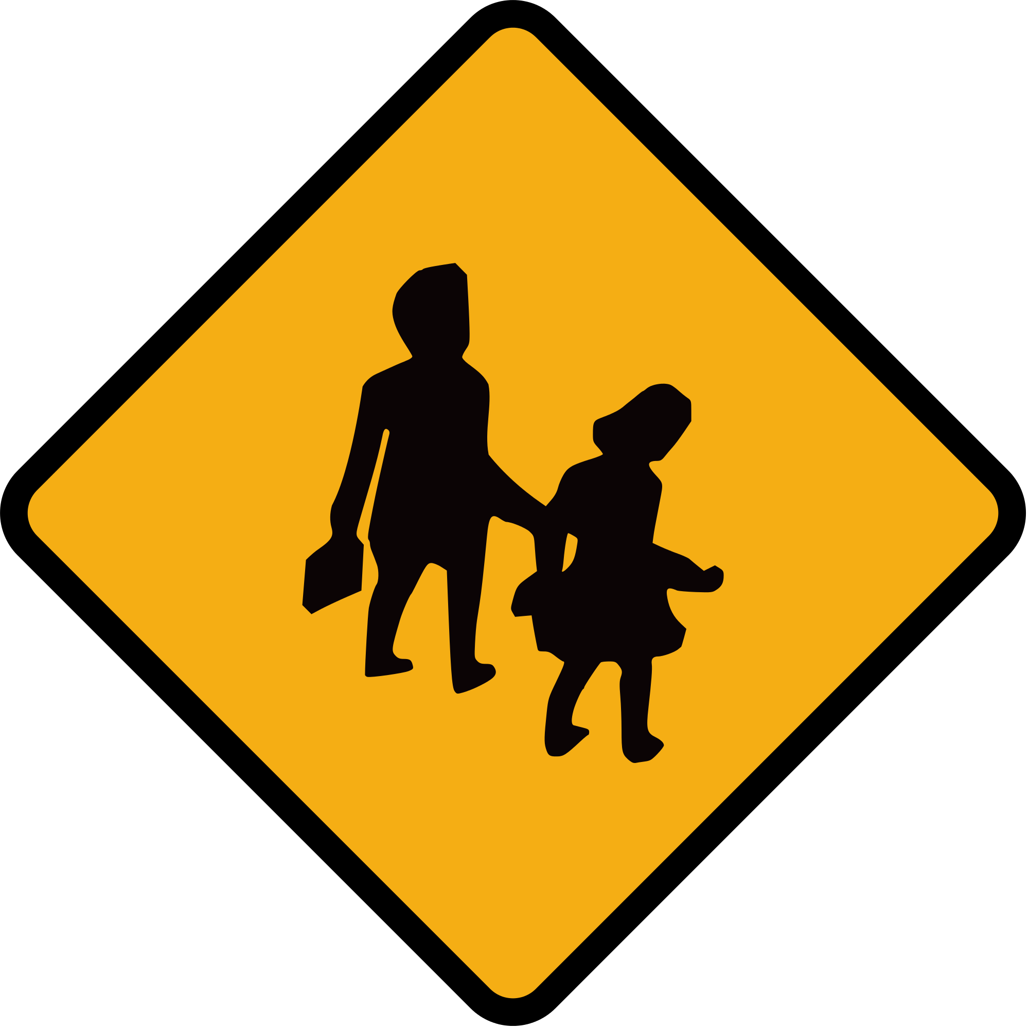 File:Diamond road sign children crossing.svg