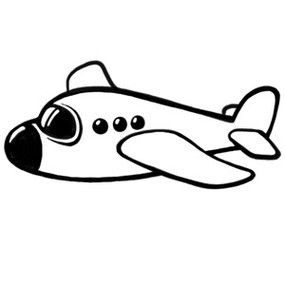 Black And White Cartoon Plane Clipart - Free to use Clip Art Resource