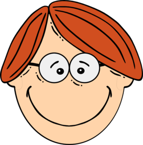 Smiling Red Head Boy With Glasses Clip Art - vector ...