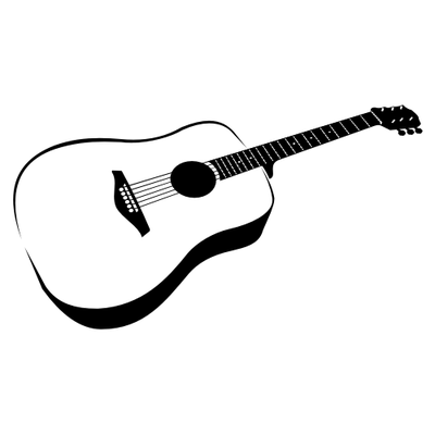 Guitar Black And White Clipart