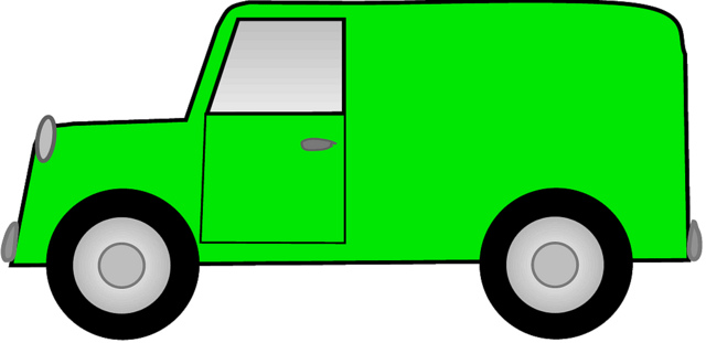 Green truck clipart