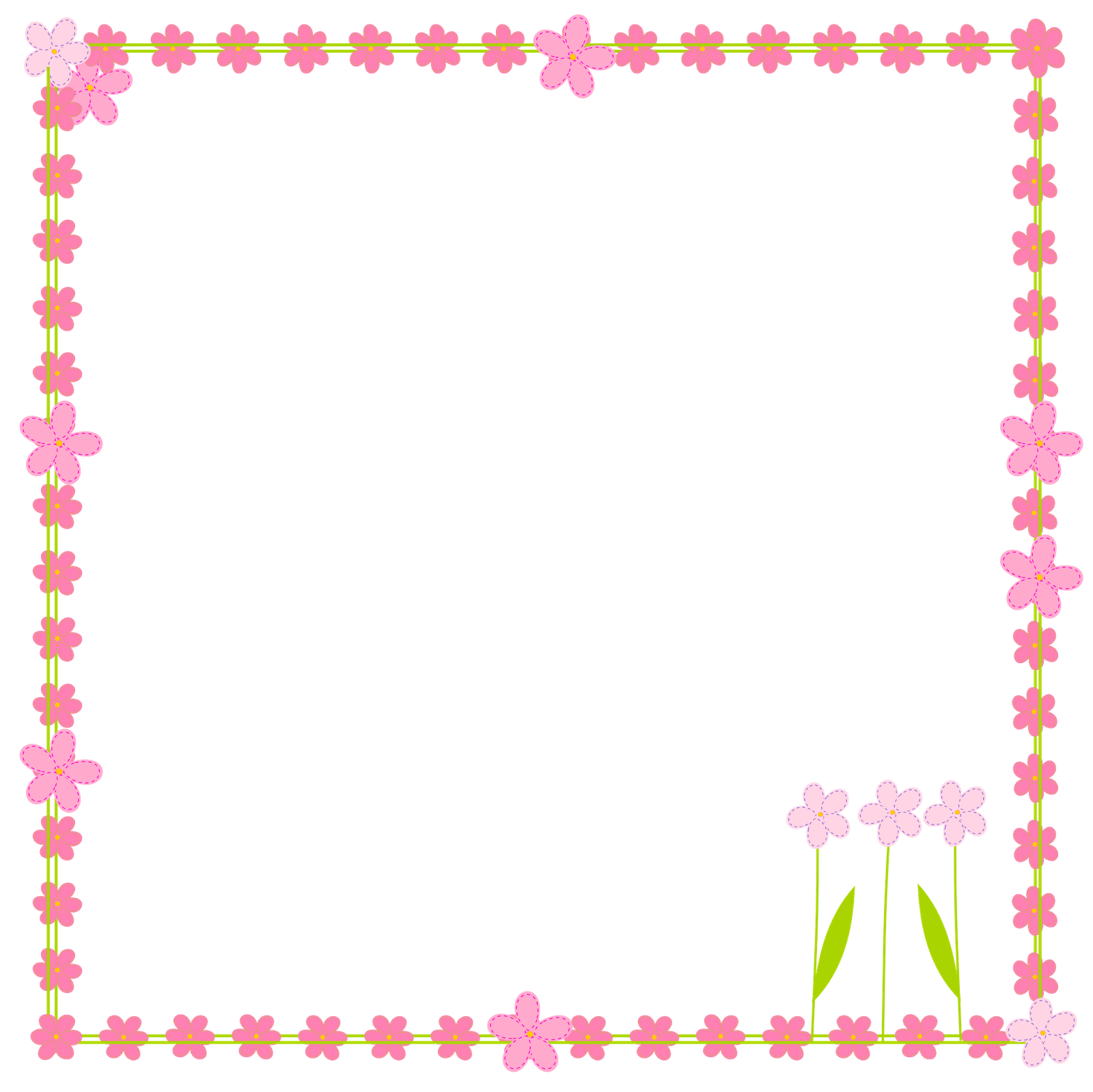 Wallpapers Paper Frame Floral Border Pink On Blank Page Lots Of ...