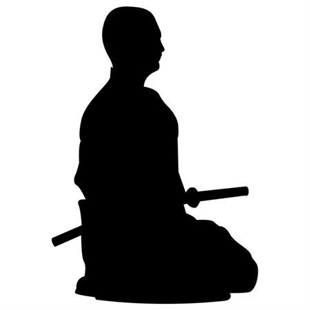 Meditating Samurai Silhouette - 1-36" Removable Wall Decal ...