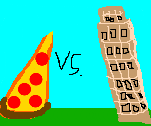 slice of pizza leaning tower of pisa clipart