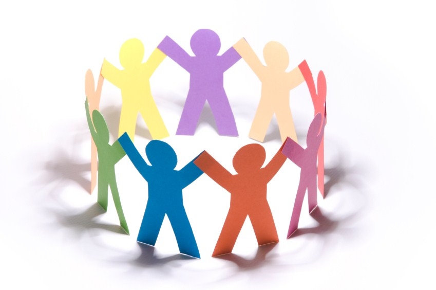 People Holding Hands In A Circle Clipart