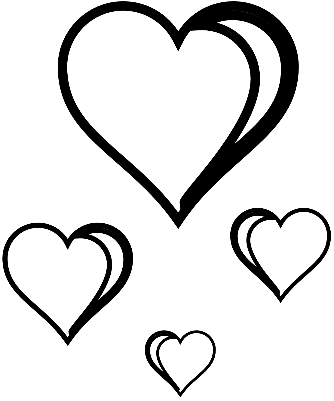 Love black and white clipart