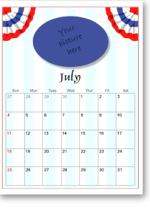 Printable 4th of July calendars with your photo or picture ...