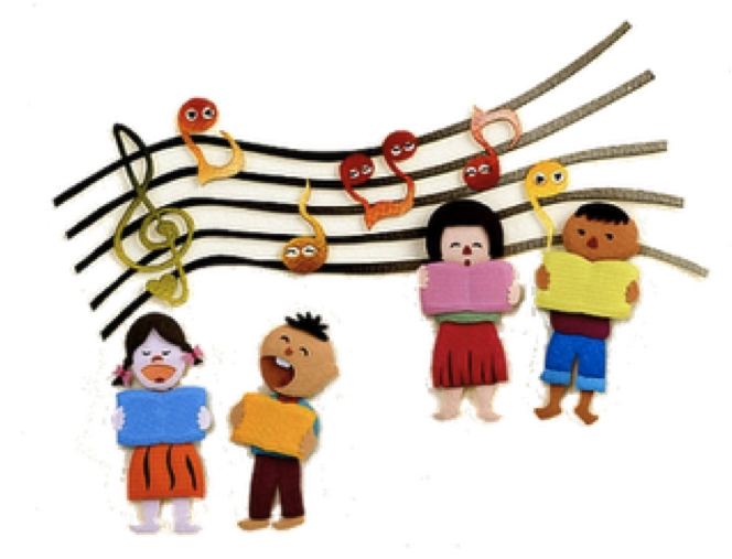 Singing children clipart