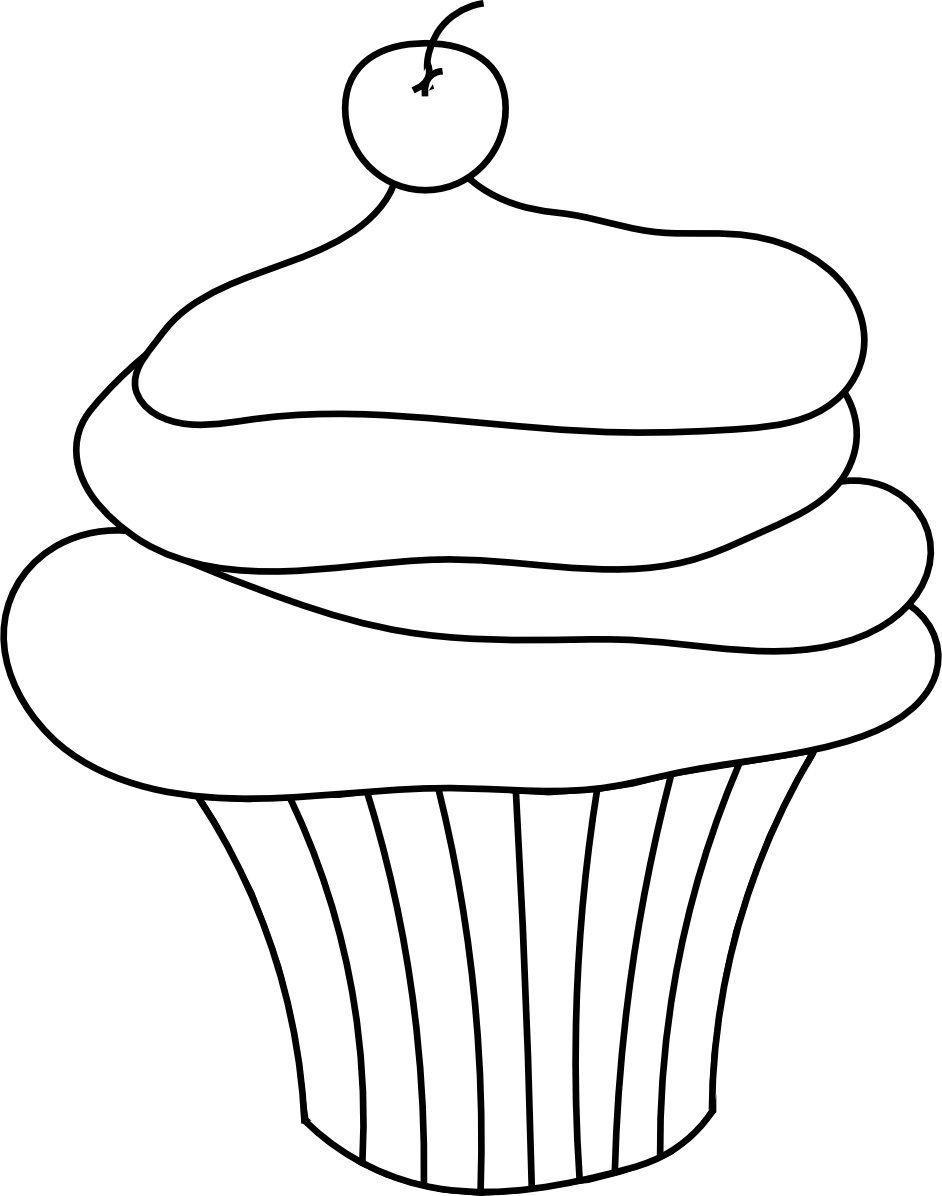 Cupcake Line Drawing | Free Download Clip Art | Free Clip Art | on ...