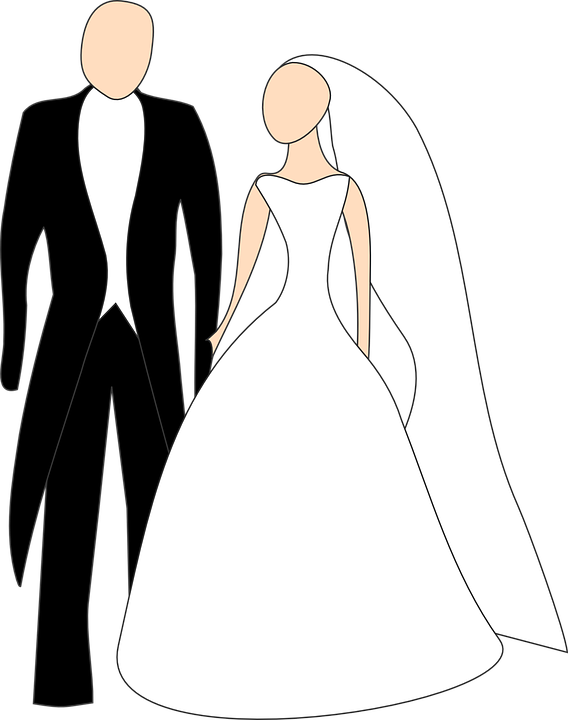 Bride and groom clipart transparent background