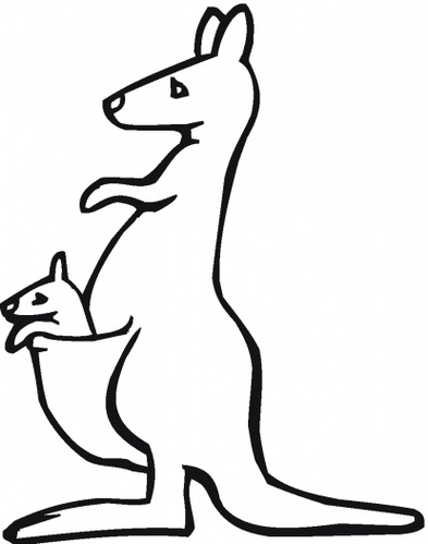 Kangaroo Outline Clipart - Free to use Clip Art Resource