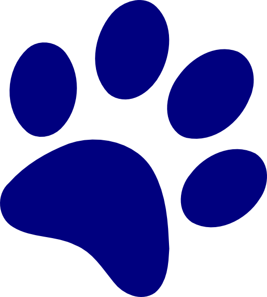 Dog paw print clipart purple