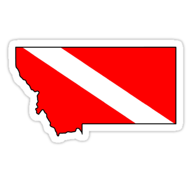 Dive flag Montana outline" Stickers by artisticattitud | Redbubble