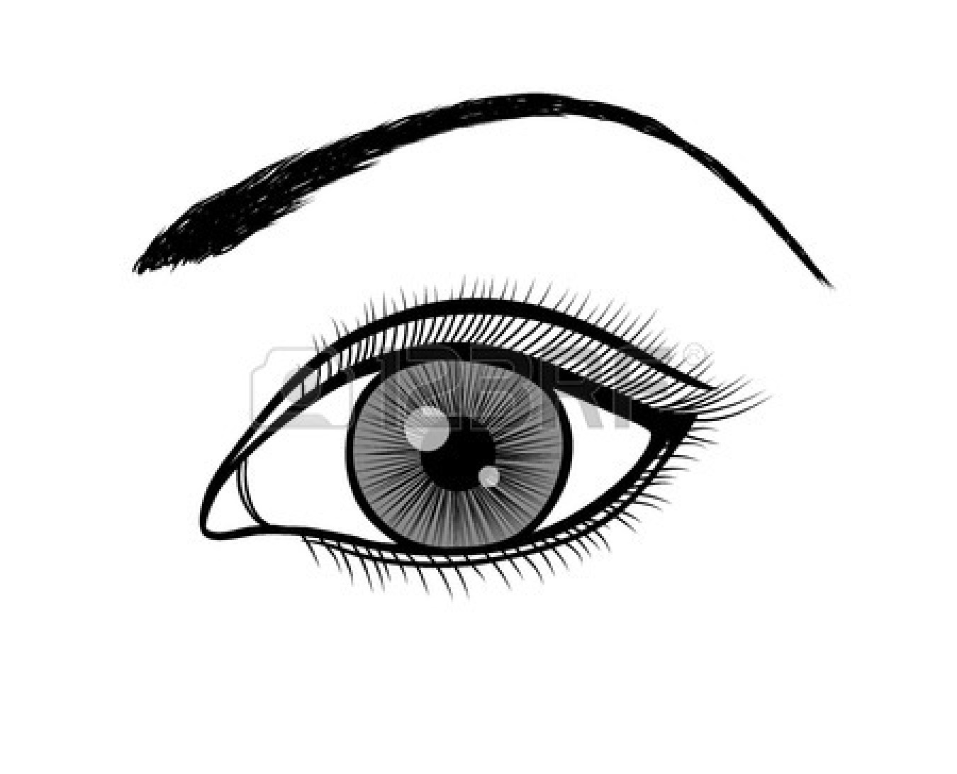 Smoked eyes black and white clipart