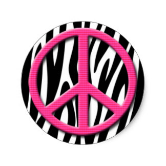 Zebra Peace Sign Stickers | Zazzle