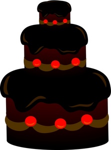 Cake Clipart Image - Chocolate Layer Cake With Cherries