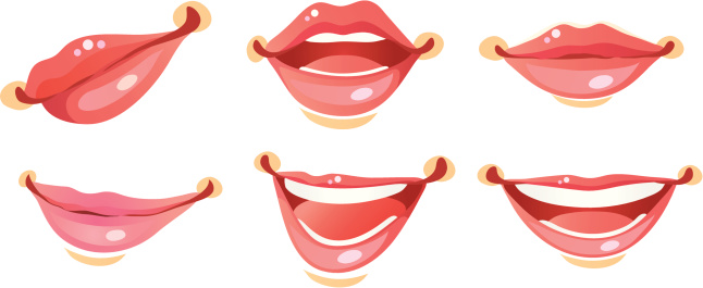 Cartoon Of A Women With Sexy Lips Clip Art, Vector Images ...