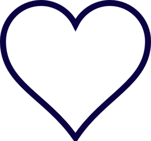 Midnight Blue Outline Heart Clip Art - vector clip ...