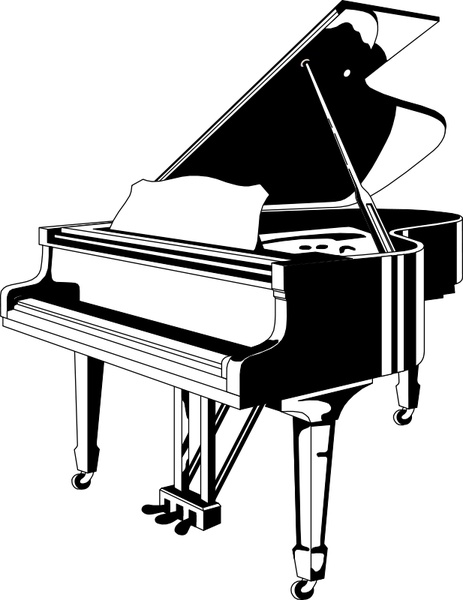 Piano black/white Free vector in Open office drawing svg ( .svg ...