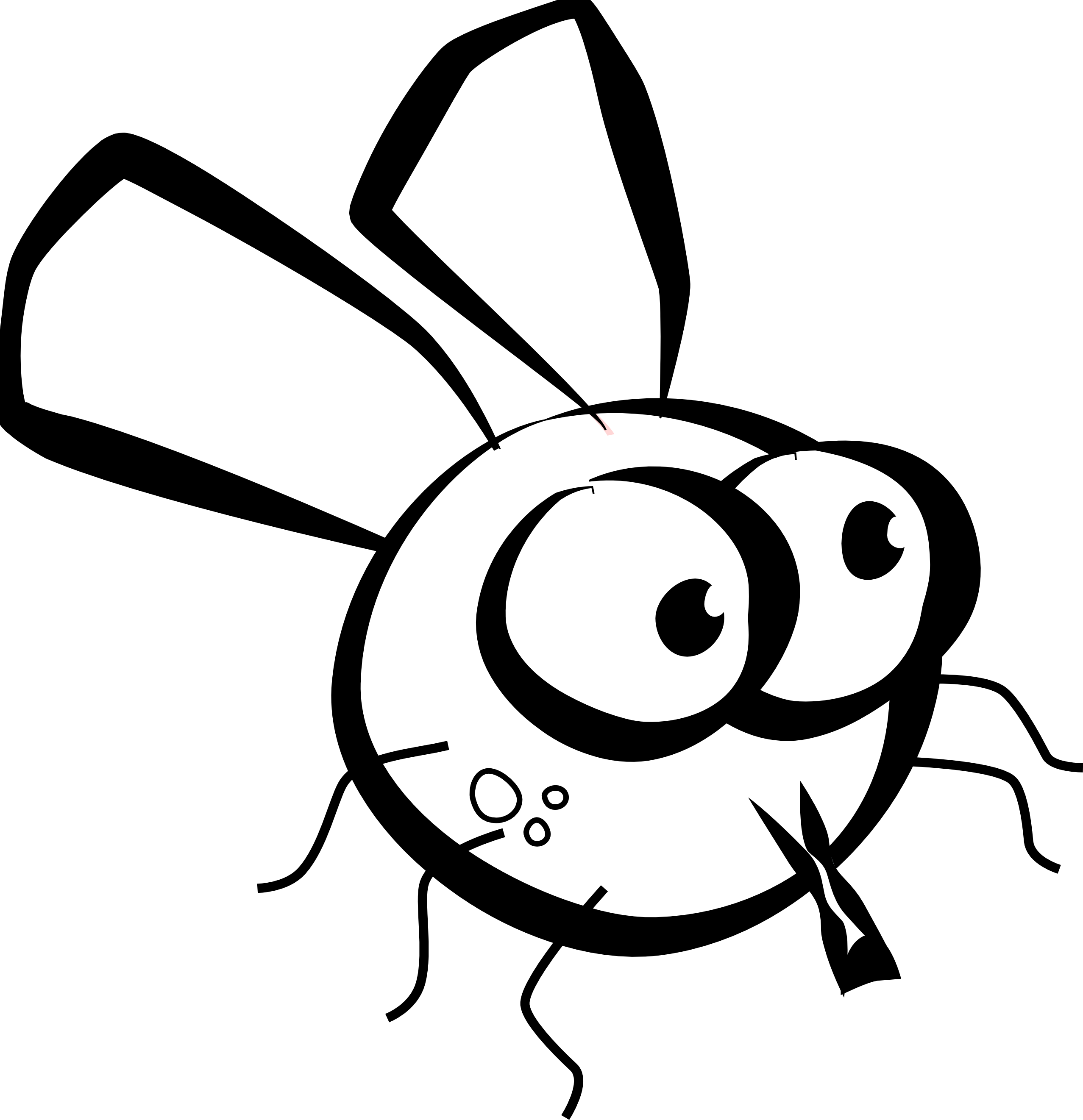 cartoon fly black white line art drawing scalable vector graphics