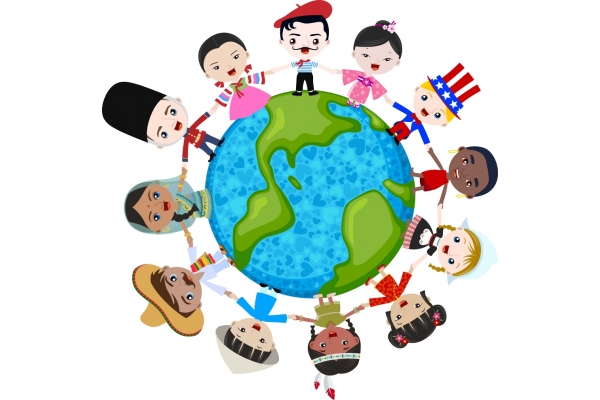 Multicultural children on planet earth - Digital Murals Direct
