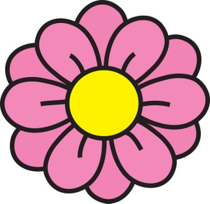 Flower Clipart Image - clip art illustration of a pink flower with ...