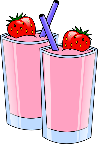 Strawberry Smoothie Drink Beverage Cups clip art Free Vector / 4Vector