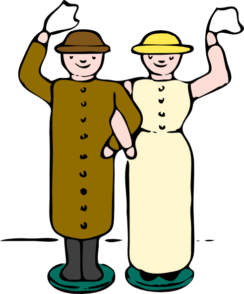 Man Woman Wooden Dolls clip art Free Vector