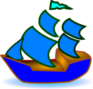 Blue Boat clip art - vector clip art online, royalty free & public ...