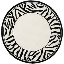 Round Zebra Rug