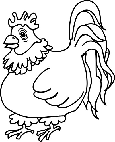 Hen Outline; Animals - Cliparts.