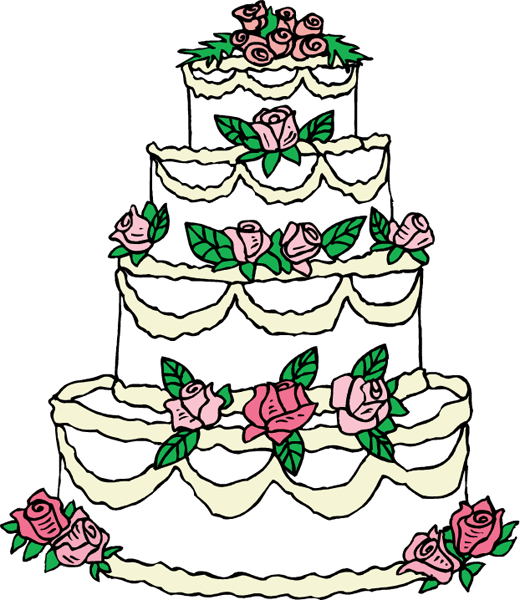 Elegant Wedding Cake Clip Art - Free Clipart Images