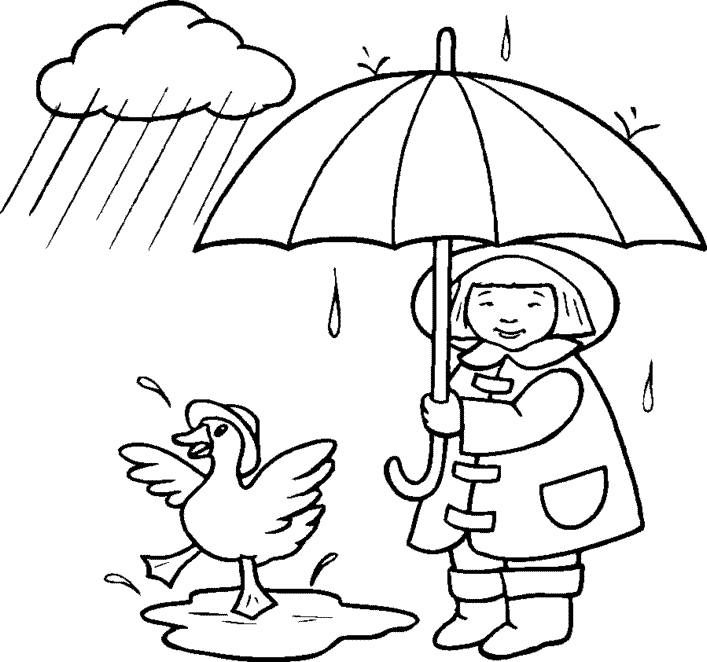 Rain Coloring Pages | Mewarnai