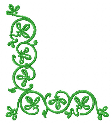 Celtic green corner border clipart