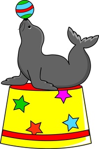 Free Trained Seal Clip Art Image - Trained seal in a circus ...