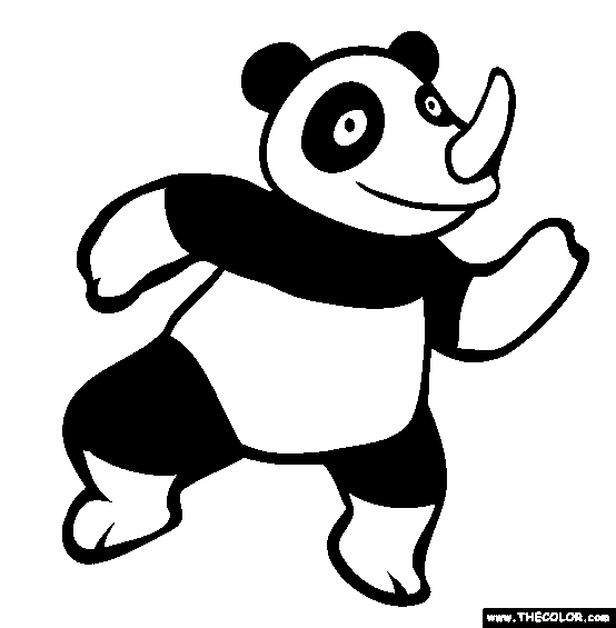 Rhino Panda Coloring Page | Free Rhino Panda Online Coloring