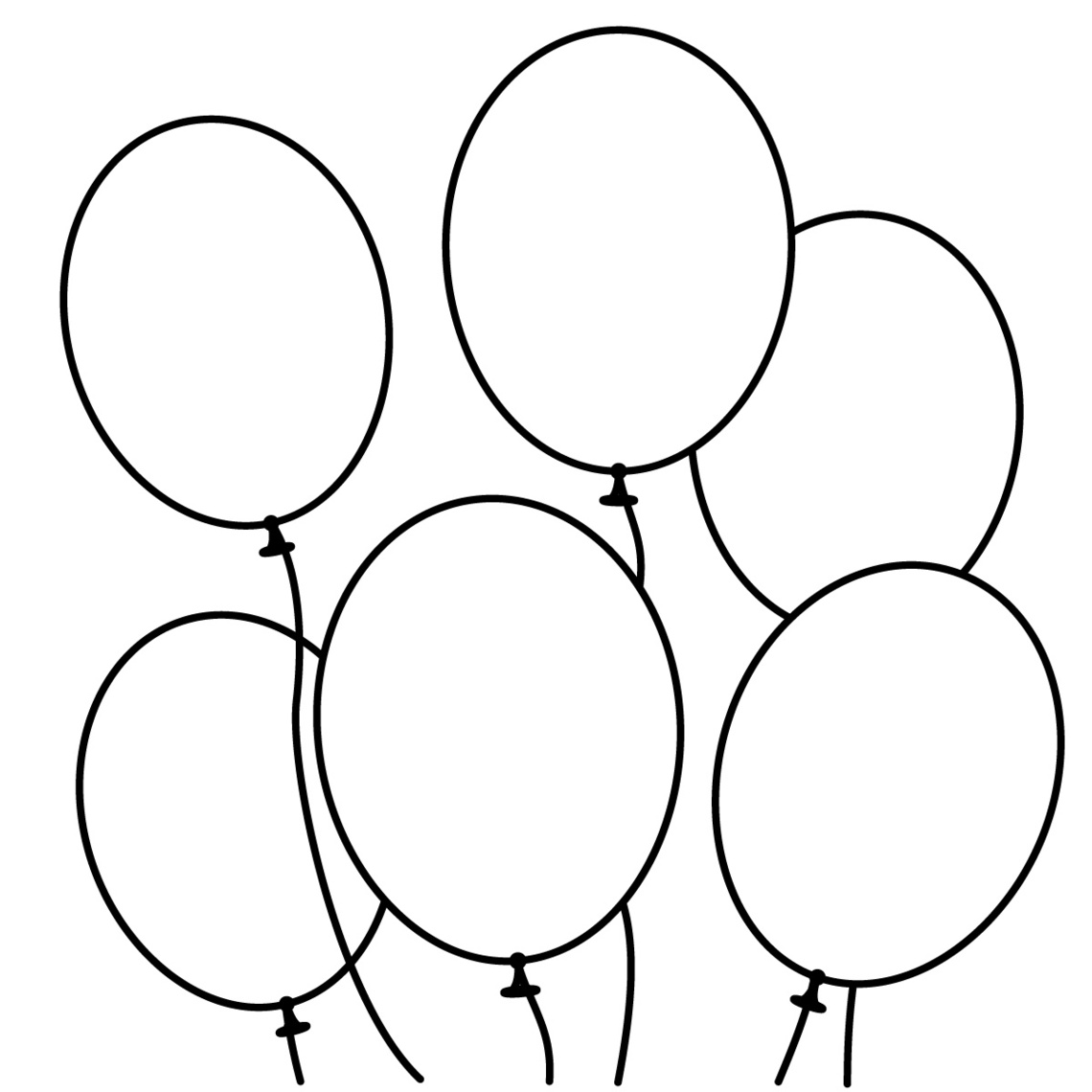 balloons bunch clipart black and white