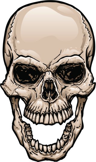 Skull clipart with open mouth