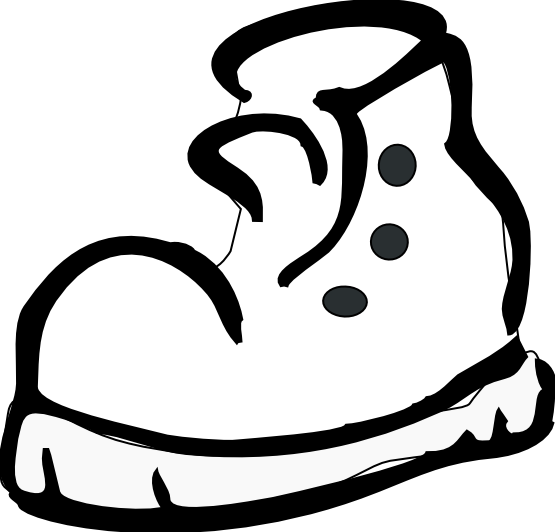 Shoe Black And White Clipart