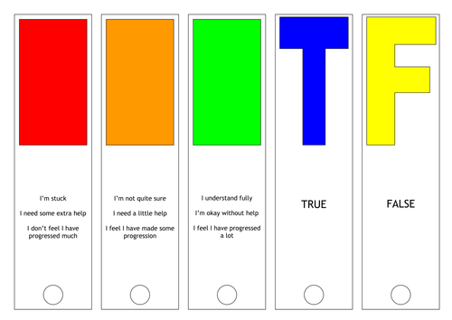AfL Traffic Light Cards by dangita_78 - Teaching Resources - TES