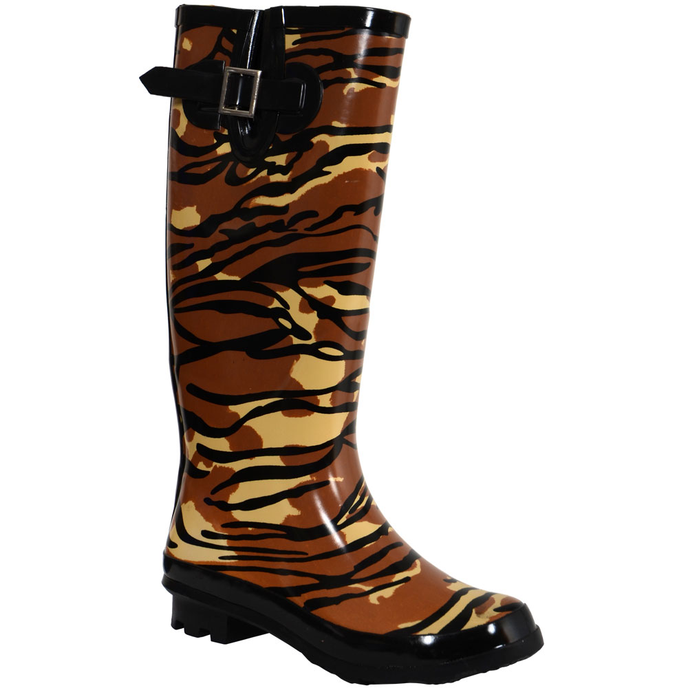 Groovy Animal Tiger Print Wellies Wellington Boots UK 5