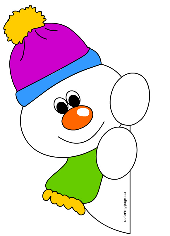 Christmas cartoon snowman clip art | Coloring Page