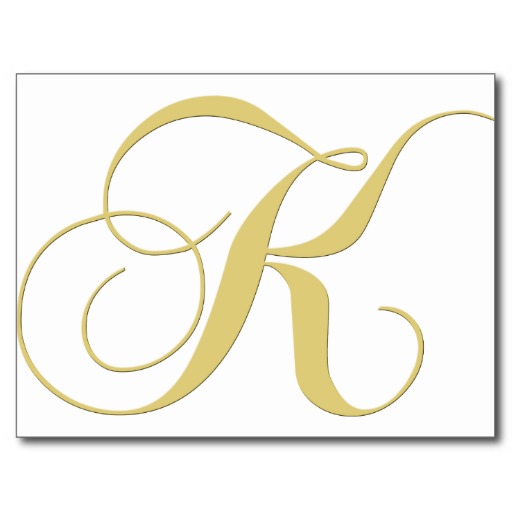 Monogram Letter K Golden Single Postcard Zazzle - ClipArt Best