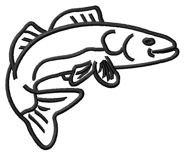 Grand Slam Designs Embroidery Design: Walleye Outline 2.39 inches ...